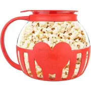 3 Quart Microwave Glass Popcorn Popper, Dishwasher Safe, 3-in-1 Silicone Lid, BP