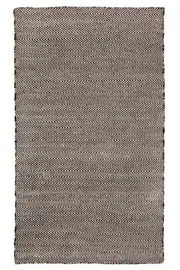 Herringbone Black and Ivory Indoor Outdoor Rug Modern Area Rug Soft Carpet - Flat Weave, Low Profile, Tightly Woven, No Pile, Durable Texture