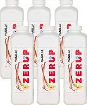Zerup Zero Sugar Vanilla Flavoured Syrup 6 x 1L Bottles, Sugar Free Syrup, Vanilla Flavour Drink Mix, Low Calorie Flavourings for Milk Shakes, Cocktails, Teas, Gluten Free, Keto Friendly, Halal