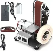 AHWOiHS 300W Electric Belt Sander, Adjustable Polishing Sharpener, DIY, Cutting Edges, Mini Bench Grinder Kit with 7 Speeds Multifunctional