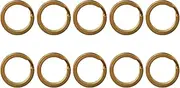 [D DOLITY] Dolity 10 Pieces Small Heavy Duty Brass Flat Split Rings Keyring Keychain Key Ring Loop Holder Clasps Connector, Gold Color - Choice of Size - 20mm