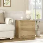Merryluk Bedside Table 2 Drawer Side Table Storage Cabinet End Table Bedroom