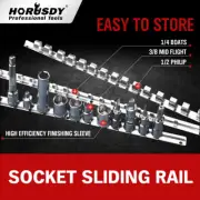 3-Size Universal Socket Holder Organiser Rail Steel Storage Racks 1/4" 3/8" 1/2"