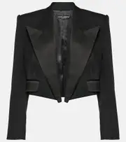 [Dolce & Gabbana] Dolce & Gabbana Cropped tuxedo jacket AU 10 black