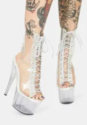 [Pleaser] Add Some Sparkle Platform Booties