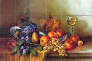 Art Corrado Pila Mural Ceramic Breakfast Fruits Decor Backsplash Tile #465