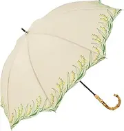 ビコーズ(Because) Because B-952353 Long Umbrella Lily of the Valley Embroidery, Beige