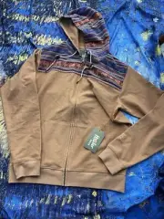 Howler Bros Orange Brown Shaman Full Zip Sweatshirt M H35