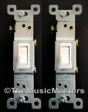 2X White Electric Toggle On/Off Power WALL LIGHT SWITCH Residential Replacement