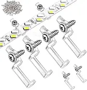 Outdoor LED Strip Clip Upgraded - 100Pcs LED Tape Light LED Clip on Light Strip Light Mounting Brackets Wall Mount Light Clips 12mm Clear Light Clips with 100Pcs Screws
