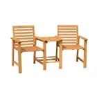 Modern 2-Seater Solid Eucalyptus Hardwood Outdoor Timber Bench Table Seat Chair