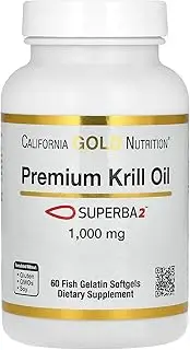 California Gold Nutrition Premium Krill Oil with Superba2™, 1,000 mg, 60 Softgels