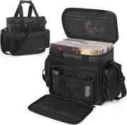 Vinyl Record Travel Carrying Bag with Divider - Durable Storage Case Fits 40 LPs
