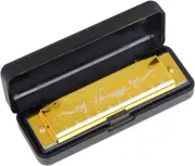 10 Hole C Blues Harmonica, Gold