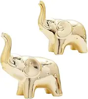 Cross-Border Ceramic Elephant Decoration Crafts Elephant Decoration Animal Desktop Porch Decoration Silver Large + Silver Trumpet (Set) Silver One Size