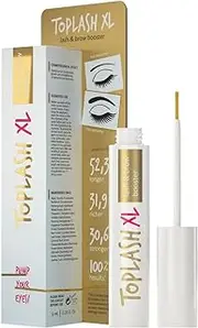 [Toplash] XL Lash and Brow Booster, Growth Serum with Eyelash and Eyebrow Enhancer, Promotes Stronger, Thicker, Healthier Lashes with Botanicals and Peptides