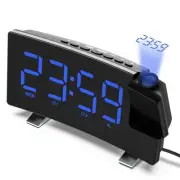 LED Digital Alarm Clock Projection Temperature Time Projector Radio Snooze Clock