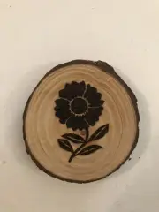 2.5” Hand Burned Pyrography Magnet -Original Composition “Wildflower”