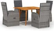 Generic 5 Piece Garden Dining Set Grey,3071960