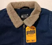 CARHARTT Womens Denim Sherpa Lined Jacket Relaxed Fit Workwear NWT Size S (4-6)