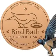 Furtryvl Copper Disk for Bird Bath | Metal Cleaner Disks,Feeder Accessories Triple-Point Support Purification Disc for Water Bowl All-Season Outdoor Lawn Patio Garden