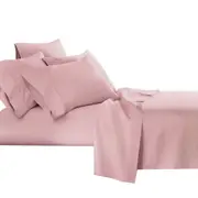 Blush Bamboo Cooling Flat Fitted Sheet Set - 2000TC