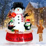 8 FT Christmas Inflatable Outdoor Decoration Rotating Snowman Christmas Inflata