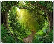 Swepuck 10x8ft Jungle Forest Photography Backdrop Tropical Rainforest Natural Scenery Background Safari Kids Adults Party Decoration Photo Booth Props