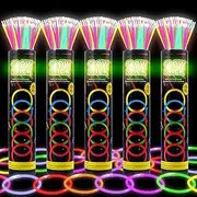 500 Ultra Bright Glow sticks,8" Glow Sticks Bulk,Glow Sticks Bulk Party Pack,Glow Sticks For Kids,Glow in The Dark Party Supplies,Glowsticks Party Favors with Bracelets and Necklaces