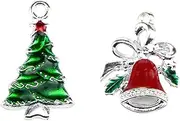 [TEHAUX] Christmas Ornament Pendant Set 20pcs Diy Pendant Charms White Christmas Baubles