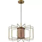 Nuvo Lighting Wired LED Pendant, Copper Glass, Vintage Brass - 62-1352