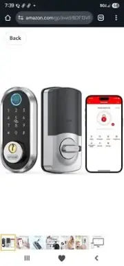 Smart Door Lock, Fingerprint Deadbolt with Keypad, Keyless Entry Front Door Lock