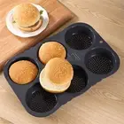 Simplify Your Baking Routine with Our Flexible 6 Cavity Hamburger Bun Tray