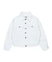 MM6 Maison Margiela Kids Logo Embroidered Denim Jacket 8Y,16Y,14Y,12Y,10Y white