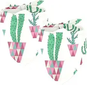 2 Pack Owner and Dog Bandana Set, Pet's Mom/Dad Bandana or Scarf Set, Family Matching Bandanas, Cactus Succulents Cartoon