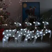 Christmas Reindeers 4 pcs Silver 80 LEDs