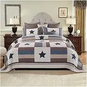 King Quilt Set 3 Pieces,Lightweight Reversible Bedspread 94x106 Inch with 2 Pillow Shams 20x28 Inch,Cotton Soft Patchwork Floral Coverlet for All Seasons