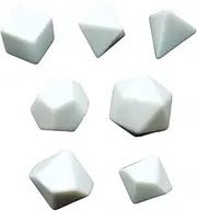 Perfeclan 7 Pieces Acrylic Empty Dices Blank Polyhedral RPG Dices Set for Role Playing Game, DIY Sticker, Math Counting Teaching, Classroom Board Game