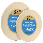Unfinished Round Birch Wood Panels Kit for Painting, Wooden Canvas 2 Pack of ...