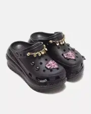 CROCS x ATMOS PINK MEGA CRUSH RAINBOW GLITTER CLOG BLACK US W11-RARE
