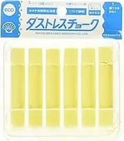 Rikagaku Dustless Chalk, 6-Piece, Yellow (DCC-6-Y)