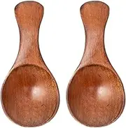 2 Pcs Mini Wooden Spoons Tiny Wood Scoops Small Wooden Condiment Spoons Bath Salt Spoons Little Spoons for Spices Sugar