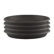 4x Artevasi Round Plastic Indoor/Outdoor Saucer For Pot 35x4.7cm Anthracite