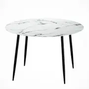 Artiss Dining Table Round Marble Effect 110CM