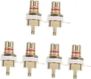 UPKOCH 3sets 2pcs Plated RCA Female Socket Adapter Pure Chassis Panel Mount Connector for Stable Audio Signal Transmission for Audio Enthusiasts and Installation Needs 2pcs*3