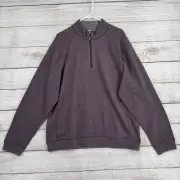 Tommy Bahama Sweater Mens Large Purple Rum Berry Four Seas Half Zip Reversible