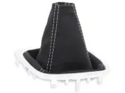 FOR RENAULT MEGANE IV BFB 16-20 GEAR SHIFT BOOT GAITER ALCANTARA STITCHING WHITE