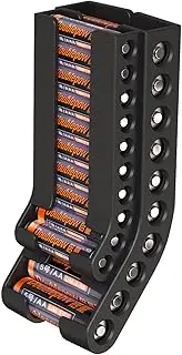 Wall Mount Battery Storage Organizer, Battery Chute Combo Storage Holder Rack, Wall Mount Organizer Holds 10 AA and 10 AAA Batteries for Cupboard and Kitchen