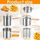 Deep Fryer Pot with Basket and Lid Nonstick Stainless Steel Frying Pot Roosx