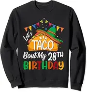 [X.Style] Cinco De Mayo Let's Taco Bout My 28th Birthday Toddler Kids Sweatshirt ds949 Sweater (L) Black